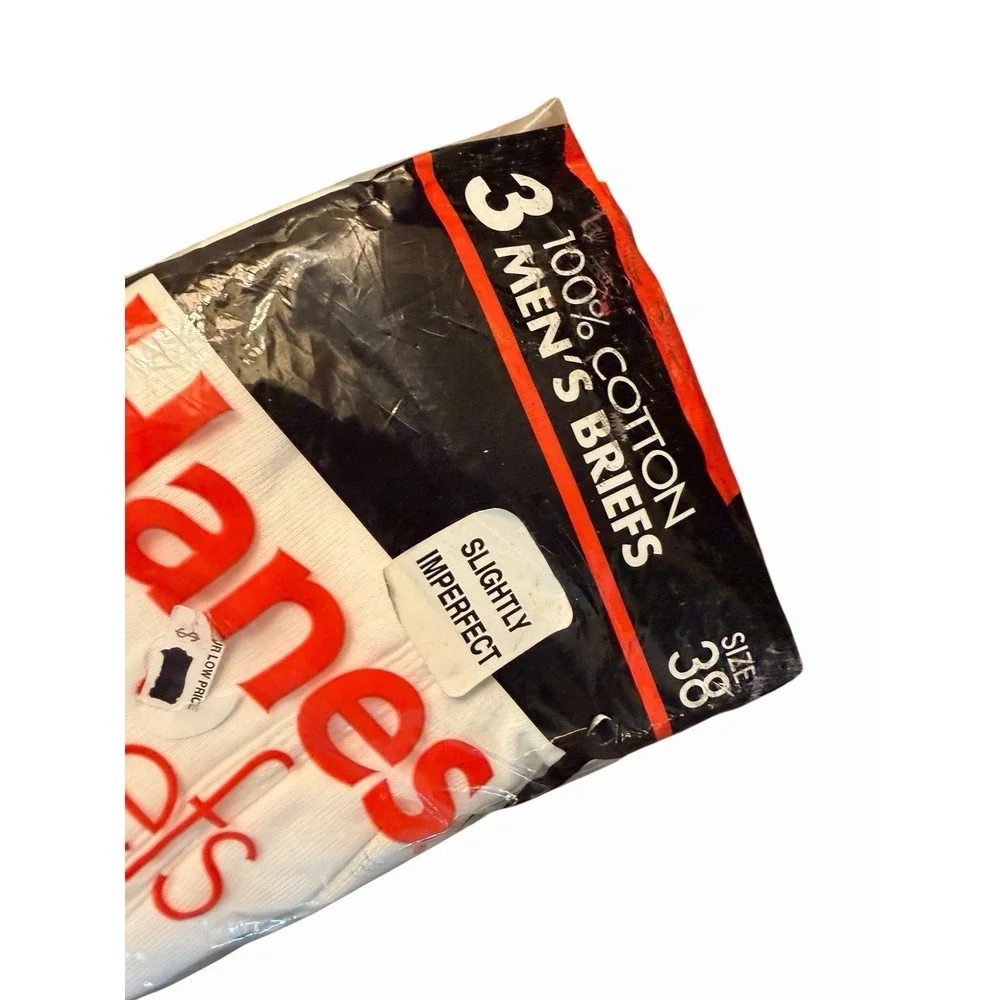 Hanes VTG 1996 Mens Briefs Underwear 38 100% Cotton USA NEW Slightly Imperfect